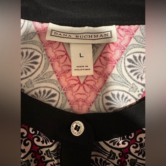 Dana Buchman Bohemian Jacquard Mandarin Collar Blouse - Picture 6 of 9